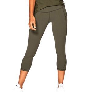 Lululemon Run on Crop Dark Olive 21” 10